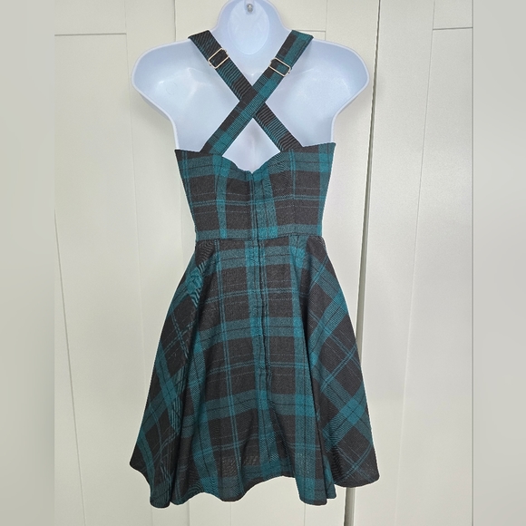 NWOT Rare Collectif Green Plaid Jumper Dress 4XS / UK6 - Picture 8 of 8